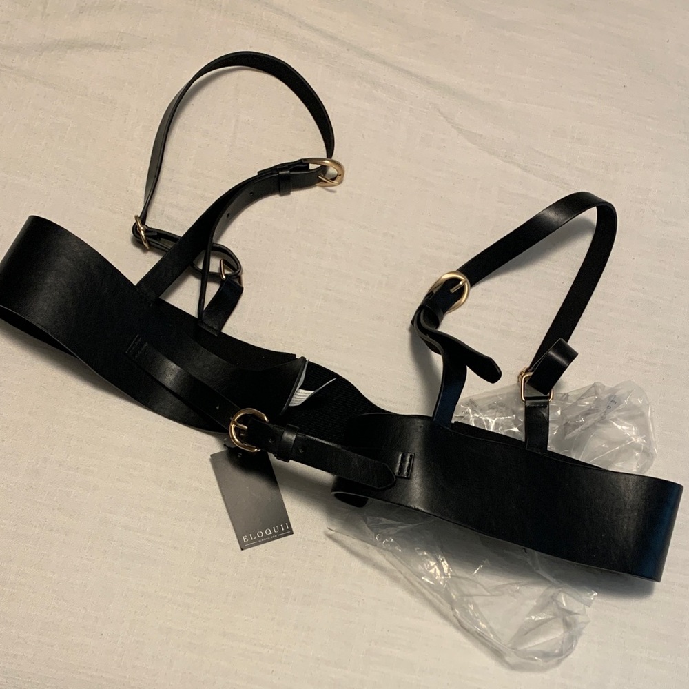 NWT Elegant Black Leather Harness by Eloquii sz 26/28
